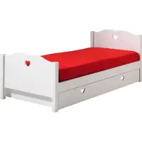 58 aufm Kessel Einzelbett Kamila 212x96x80 Kinderbett MDF Weiß