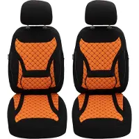 BREMER SITZBEZÜGE Schonbezüge Sitzbezüge für Audi A8 D3 Bj 2002-09 in Schwarz/Orange ZM3