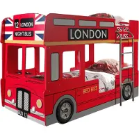 58 aufm Kessel Autobett Kalisfena 215x96x132 Kinderbett Spielbett MDF Rot