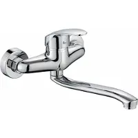 BundiGlassware Küchenarmatur Schwenkbar Auslauf Wandmontage Mischbatterie Wasserhahn Bad Küche, Wandarmatur Unterputz,Spültischarmatur mit Warm- und Kaltwasser