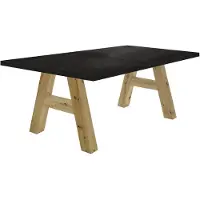 58 aufm Kessel Esstisch ausziehbar Elia 1 140 x 90 x 75 Esszimmertisch Asteiche/Schwarzstahl 13260-140