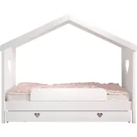 58 aufm Kessel Hausbett Kamila 4 213x99x172 Kinderbett Einzelbett Massivholz+MDF Weiß