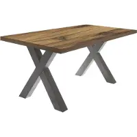 58 aufm Kessel Esszimmertisch Eike 4 180 x 90 x 75 Esstisch Graphit/Plankeneiche 13419-180