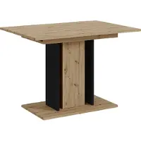 MEBLINI Esstisch Ausziehbar - Esszimmertisch Modern - Küchentisch - Säulentisch - Ausziehtisch - Dining Table - Esszimmertische - 100-140x60x75cm - WOOD MINI - Artisan Eiche/Schwarz Matt