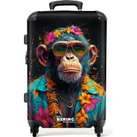NoBoringSuitcases.com Hartschalen Koffer Mittelgroß 67x43x25 cm, 72L, Sommerliche Graffiti: Affe, Reisekoffer mit 4 Rollen