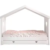 58 aufm Kessel Hausbett Kamila 3 213x99x172 Kinderbett Einzelbett Massivholz+MDF Weiß