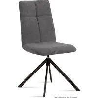 58 aufm Kessel Esszimmerstuhl drehbar (2er-Set) Debbie 47x92x60 Schwarz/Grau