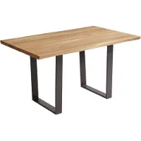 58 aufm Kessel Esszimmertisch Massiv Daphene 200 x 100 x 75 Esstisch Holz massiv Wildeiche geölt/Schwarz 12069-200100