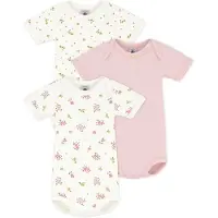 Petit Bateau 3er-Pack Bodys kurzarm Blumen, natur | mehrfarbig, 74