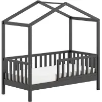 58 aufm Kessel Juniorbett Karie 148x76x151 Kinderbett Massivholz Anthrazit