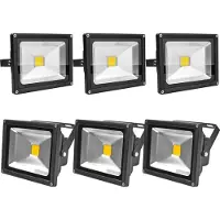 Greenmigo 6pcs 20W LED Strahler Außen 3000K Warmweiß Flutlicht Fluter IP65 Wasserdicht Flutlicht Außenstrahler für Garten Garage Sportplatz