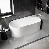 NEXTREND - GmbH Freistehende Badewanne ONDA CORNER - Acryl - Weiß, glänzend - Einbau Rechts - 170 x 78 x 58 cm