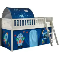 58 aufm Kessel Kinderbett Karyl 208x114x135 Massivholz Weiß Textilset Astro 2
