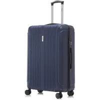 YONSLY Koffer Trolley Reisekoffer Suitcase, Rollkoffer Handgepäck ,mit 4 Rollen 360°, Hartschalenreisekoffer, Zahlenschloss, Weicher Gummigriff L, Dunkelblau
