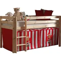 58 aufm Kessel Kinderbett Karolina 210x114x106 Massivholz Natur Textilset Zirkus
