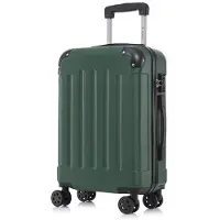 YONSLY Premium Reisekoffer TSA-Schloss,YKK-Reißverschluss Hartschalen-Koffer Trolley Kabinenkoffer Rollkoffer Suitcase Handgepäck (Dunkelgrün, XL)