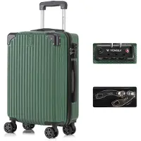 YONSLY Premium Reisekoffer TSA-Schloss,YKK-Reißverschluss Hartschalen-Koffer Trolley Kabinenkoffer Rollkoffer Suitcase Handgepäck (Dunkelgrün, M)