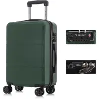 YONSLY Premium Reisekoffer TSA-Schloss,YKK-Reißverschluss Hartschalen-Koffer Trolley Kabinenkoffer Rollkoffer Suitcase Handgepäck 4 Rollen (Dunkelgrün, L)