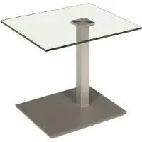 58 aufm Kessel Beistelltisch Cailla 55 x 47 x 47 Wohnzimmertisch Klarglas/Chrom/Lava 16003