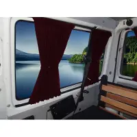 BREMER SITZBEZÜGE Maß Gardinen für VW T4 Transporter kurz Heckklappe Flügeltüren (710) in Weinrot