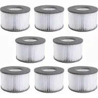 BundiGlassware 8 x Whirlpool-Filter für MSpa, aufblasbare Pools, Kartuschenfilter, verbesserte Version, geeignet für MSpa und alle aktuellen Whirlpools