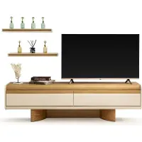 Villa Möbel TV Board Aura Holzwerkstoff Cremeweiß Eicheoptik, Produktauswahl:TV Board