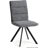 58 aufm Kessel Esszimmerstuhl drehbar (8er-Set) Devan 47x92x60 Schwarz/Grau