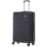 YONSLY Koffer Trolley Reisekoffer Suitcase, Rollkoffer Handgepäck ,mit 4 Rollen 360°, Hartschalenreisekoffer, Zahlenschloss, Weicher Gummigriff (M, Schwarz)