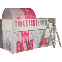 58 aufm Kessel Kinderbett Karyl 208x114x135 Massivholz Weiß Textilset Princess 2
