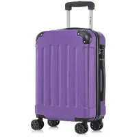 YONSLY Premium Reisekoffer TSA-Schloss,YKK-Reißverschluss Hartschalen-Koffer Trolley Kabinenkoffer Rollkoffer Suitcase Handgepäck (Lila, L)