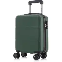 YONSLY Koffer Trolley Reisekoffer Suitcase, Rollkoffer Handgepäck ,mit 4 Rollen360°, Hartschalenreisekoffer, Zahlenschloss, Weicher Gummigriff (S,Dunkelgrün)
