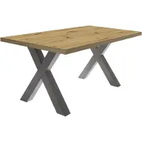 58 aufm Kessel Esszimmertisch Eike 4 200 x 100 x 75 Esstisch Graphit/Asteiche 13414-200