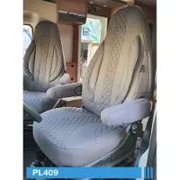BREMER SITZBEZÜGE Maß Piloten Schonbezüge Sitzbezüge kompatibel mit Wohnmobil Camper Hymer Ducato Fahrer & Beifahrer WPL409 Schonbezug Set in Grau