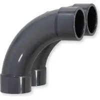 Paradies Pool PVC-U Fitting T-Stück Bogen 90°, Ø 50 mm, beidseitige Klebemuffe 2er-Set