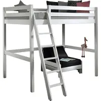 58 aufm Kessel Hochbett Karolina 209x215x190 Kinderbett Massivholz Weiß