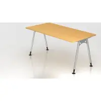 Proregal - Büromöbel mit top Leistungsdaten Schreibtisch Keijo | Buche | BxT 160x80cm | Höhe 68-76cm | stufenlos höhenverstellbar | A-förmiges Rundrohrgestell Silber | Rechteckform