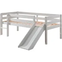 58 aufm Kessel Kojenbett mit Rutsche Karolina 208x175x83 Massivholz Weiß