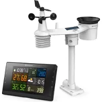 Bresser WLAN-Wetterstation 7-in-1 Sensor Farbdisplay UV Licht Regen Wind App-Sync Solar Profi-Modell