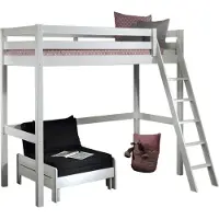 58 aufm Kessel Hochbett Karolina 209x165x190 Kinderbett Massivholz Weiß
