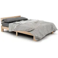 Xdovet Holzbett(200x140cm,Holzfarbe)Doppelbett aus Bettgestell mit Kopfteil mit Lattenrost-Massivholz Massiv Doppelbett als Kieferbett verwendbar