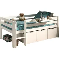 58 aufm Kessel Kojenbett Karolina 208x105x83 Kinderbett Massivholz Weiß