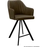 58 aufm Kessel Thekenstuhl drehbar (2er-Set) Diannne 58x98x60 Schwarz/Khaki