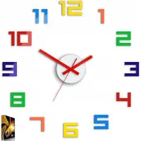 ModernClock , wanduhr, mehrfarbige Uhr 50cm, Stilvoll, Wanduhr DIY, große wanduhren
