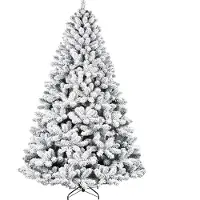SUGIFT 228cm Künstlicher Weihnachtsbaum mit Schnee, 1405 Spitzen, Metall Christbaum Ständer, Schnellaufbau, Klappsystem