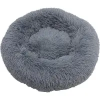 ESTEXO Hundebett Hundekissen Hundekorb 100 cm Plüsch Tierbett Hundesofa Dunkelgrau