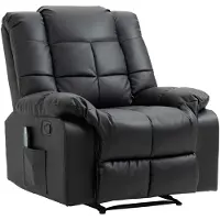 SUGIFT Relaxsessel Fernsehsessel Kunstleder, Massagesessel mit 8-Punkt-Vibrationsmassage & Liegefunktion, Schwarz | 29,3 kg | 94x99x99 cm | 165° neigbar