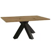 58 aufm Kessel Esszimmertisch Elda 2 160 x 90 x 75 Esstisch Schwarzstahl/Asteiche 13518-160