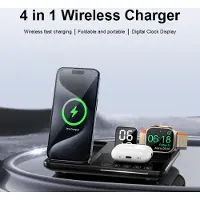 Exlene 30-W-Elektro-Wireless-Ladestation für Airpods Pro Apple Watch Touch Control Schnellladestation für iPhone 17, 16, 15, 14, 13, 12, 11