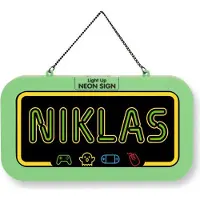 History & Heraldry GmbH LED Leuchtschild Neonschild mit Namen , Leuchtende Wanddekoration mit Batterie, 18,7x10,3x1,6cm - Niklas