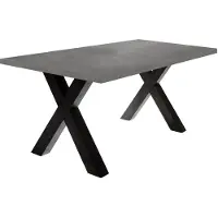 58 aufm Kessel Esszimmertisch Eike 8 140 x 90 x 75 Esstisch Schwarzstahl/Graphit 13448-140